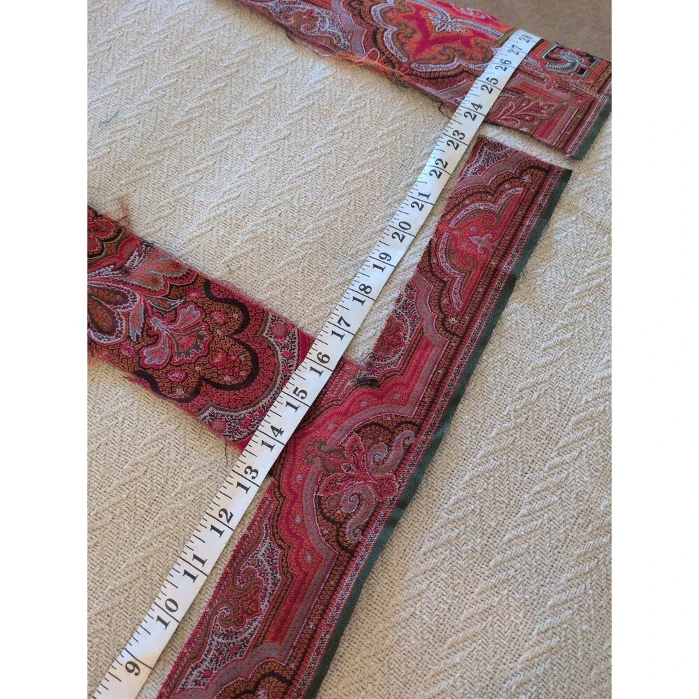 Victorian Paisley Woven Antique Scarf Kashmir Piano Table Craft 126x64 AS IS